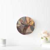 Horloge Ronde Peinture abstraite de feuille florale par le (Maison)