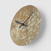 Horloge Ronde Peinture Abstraite en or avec lunettes d'argent (Angle)