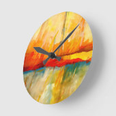 Horloge Ronde Peinture Abstraite moderne (Angle)