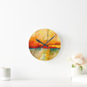 Horloge Ronde Peinture Abstraite moderne (Maison)