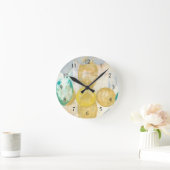 Horloge Ronde Peinture Abstraite moderne sur papier journal (Maison)
