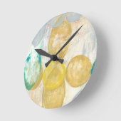 Horloge Ronde Peinture Abstraite moderne sur papier journal (Angle)