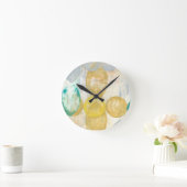 Horloge Ronde Peinture Abstraite moderne sur papier journal (Maison)