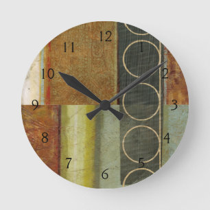 Horloge Ronde peinture abstraite Multi-texturisée par le studio