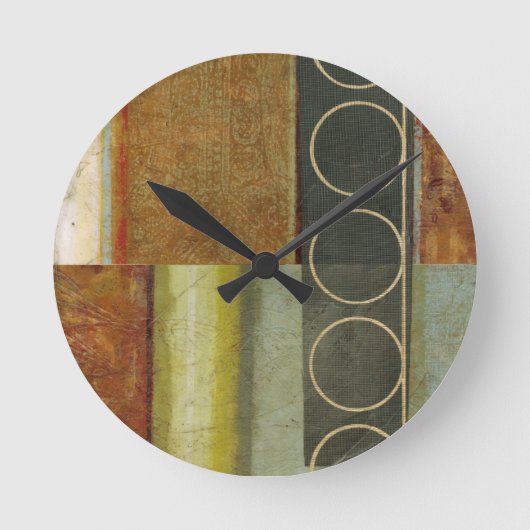 Horloge Ronde Peinture Abstraite multitexturée par Vision Studio (Recto)
