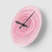 Horloge Ronde Peinture Acide à peine rose Rose en rose subtil (Angle)