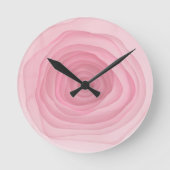 Horloge Ronde Peinture Acide à peine rose Rose en rose subtil (Recto)