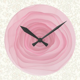 Horloge Ronde Peinture Acide à peine rose Rose en rose subtil
