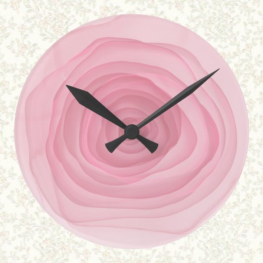 Horloge Ronde Peinture Acide à peine rose Rose en rose subtil