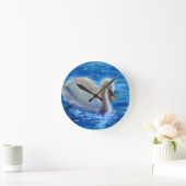 Horloge Ronde Peinture d'aquarelle blanche pour cygne (Maison)