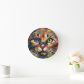 Horloge Ronde Peinture de chats (Maison)