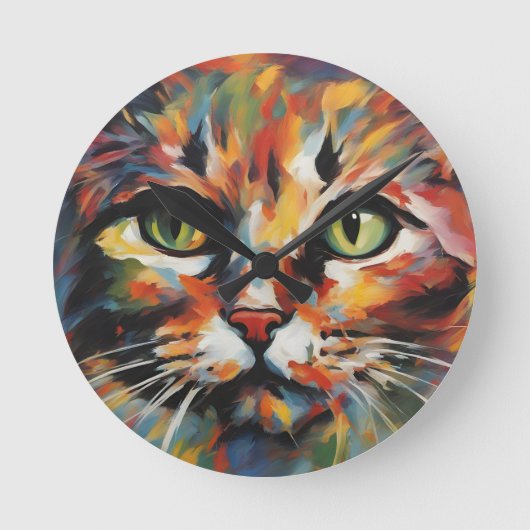 Horloge Ronde Peinture de chats (Recto)