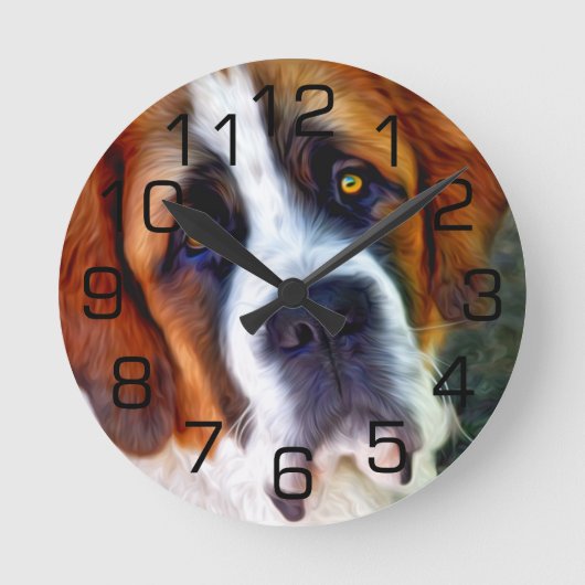 Horloge Ronde Peinture de chien de St Bernard (Recto)