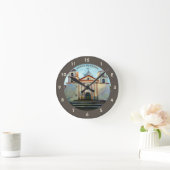 Horloge Ronde Peinture de Mission Père Noël Barbara, CA (Maison)