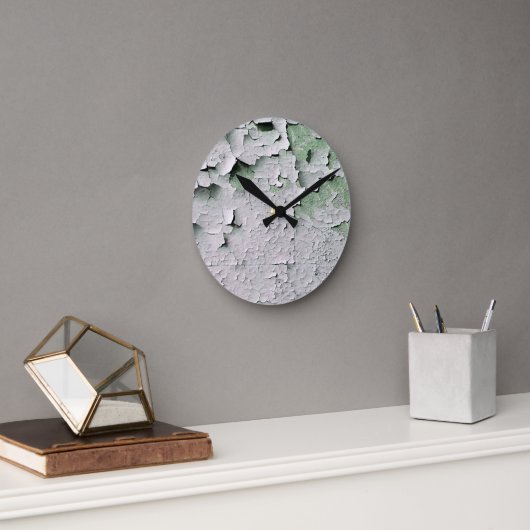 HORLOGE RONDE PEINTURE DE PEELING ANCIENNE (Bureau)