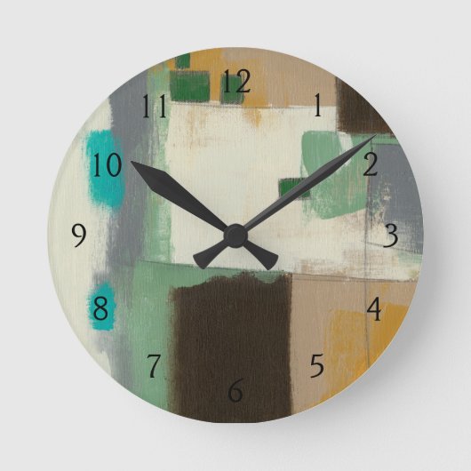 Horloge Ronde Peinture expressionniste avec pointes de brosse lo (Recto)