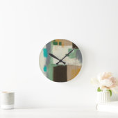 Horloge Ronde Peinture expressionniste avec pointes de brosse lo (Maison)