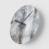 Horloge Ronde Peinture gris contemporaine (Angle)