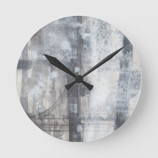 Horloge Ronde Peinture gris contemporaine (Recto)