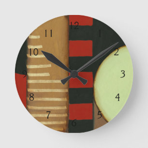 Horloge Ronde Peinture lambrissée par style contemporain de