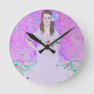 Horloge Ronde Peinture Mäda Primavesi de Gustav Klimt