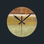 Horloge Ronde Peinture moderne dans les tons de terre par Norman<br><div class="desc">Des tons de terre sains imprègnent ce tableau moderne de Norman Wyatt. Les couleurs de la pièce se mélangent merveilleusement,  et seraient très belles dans n'importe quelle chambre de votre maison. Il ferait aussi un cadeau extraordinaire !</div>
