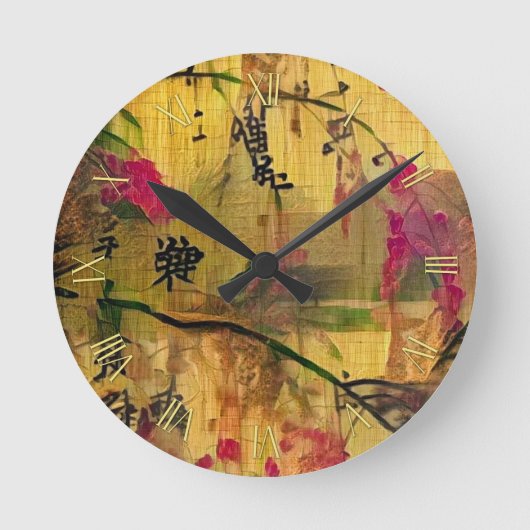 Horloge Ronde Peinture orientale. style japonais (Recto)