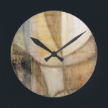 Horloge Ronde Peinture texturée rugueuse sur la Terre<br><div class="desc">Une création Vision Studio,  cette toile de fond texturée est pleine de couleurs automnales. Crème,  brun et bronze sont découpés en différentes formes par des lignes épaisses. Personnalisez un produit Zazzle avec cette grande impression dès aujourd'hui !</div>