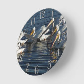 Horloge Ronde Pelican Bird Swimming Wildlife Animal Wall Clock (Angle)