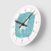 Horloge Ronde Peloton magique de licorne (Angle)