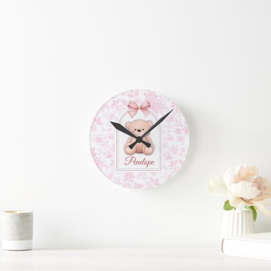 Horloge Ronde Penelope | Conception personnalisée d'ours en pelu (Maison)