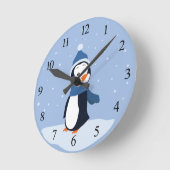 Horloge Ronde Penguin (with numbers) (Angle)