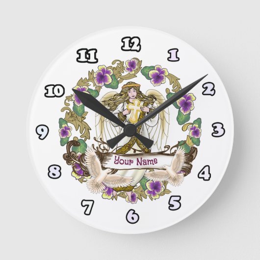 Horloge Ronde Pensée Ange (Recto)