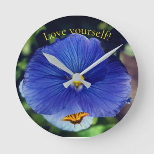 Horloge Ronde pensée bleue