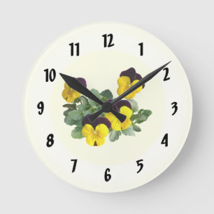 Horloge Ronde Pensées Sorbet Saut Jaune