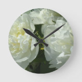 Horloge Ronde Peonies blanches (Recto)