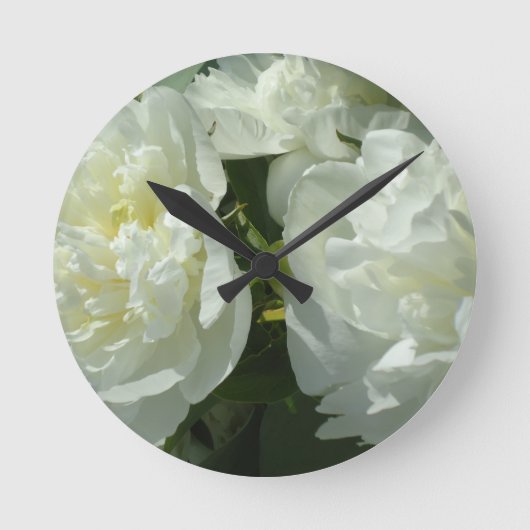 Horloge Ronde Peonies blanches (Recto)