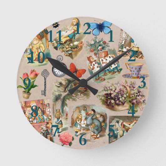 Horloge Ronde Pépinière Alice Colorée 1800 Classique Wonderland (Recto)