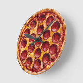 Horloge Ronde Pepperoni Pizza (Angle)