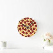 Horloge Ronde Pepperoni Pizza Motif (Maison)