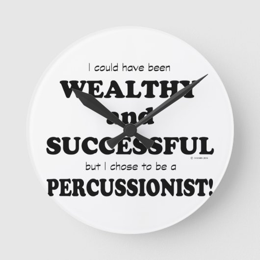 Horloge Ronde Percussionniste riche et prospère (Recto)