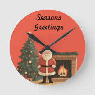 Horloge Ronde Père Noël
