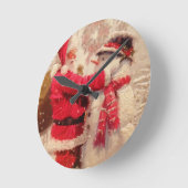 Horloge Ronde Père Noël Frosty Noël (Angle)