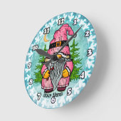 Horloge Ronde Père Noël gnome (Angle)