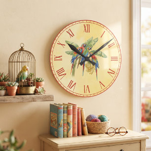 Horloge Ronde Perroquet