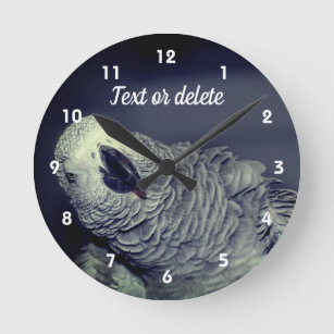 Horloge Ronde Perroquet gris d'Afrique mignon oiseau Personnalis