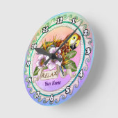 Horloge Ronde Perroquet Relax (Angle)