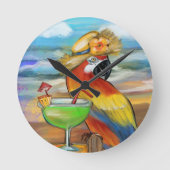 Horloge Ronde Perroquets de Fête (Recto)