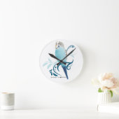 Horloge Ronde Perruche bleue (Maison)