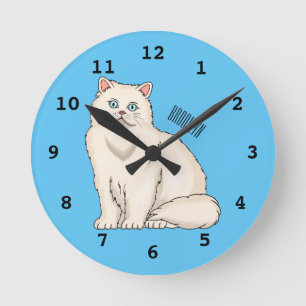 Horloge Ronde Persian cat